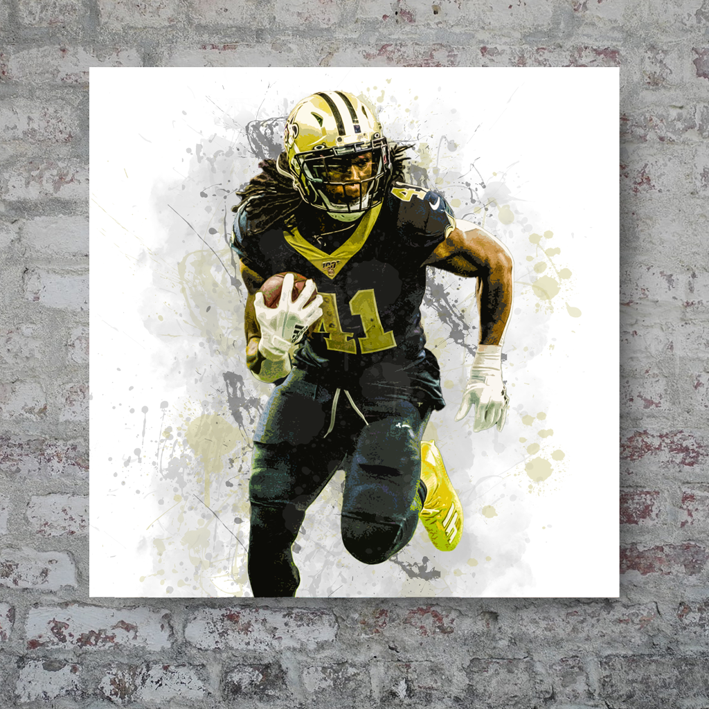 Alvin Kamara Jersey Poster Canvas Wall Art Football Man 