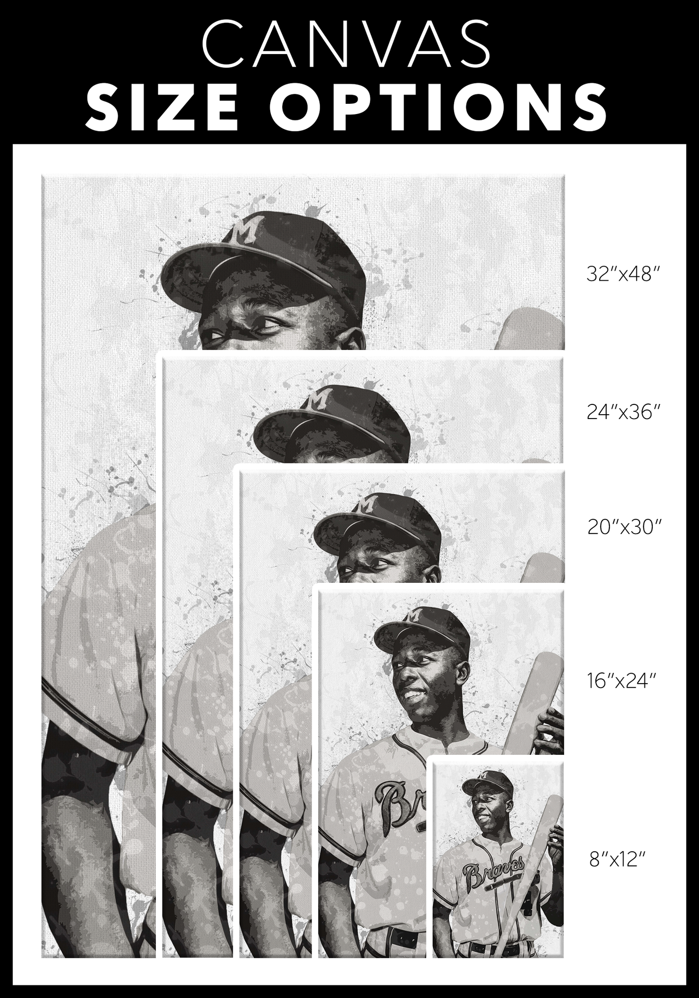 Hank Aaron Atlanta Braves Art Photo Print 