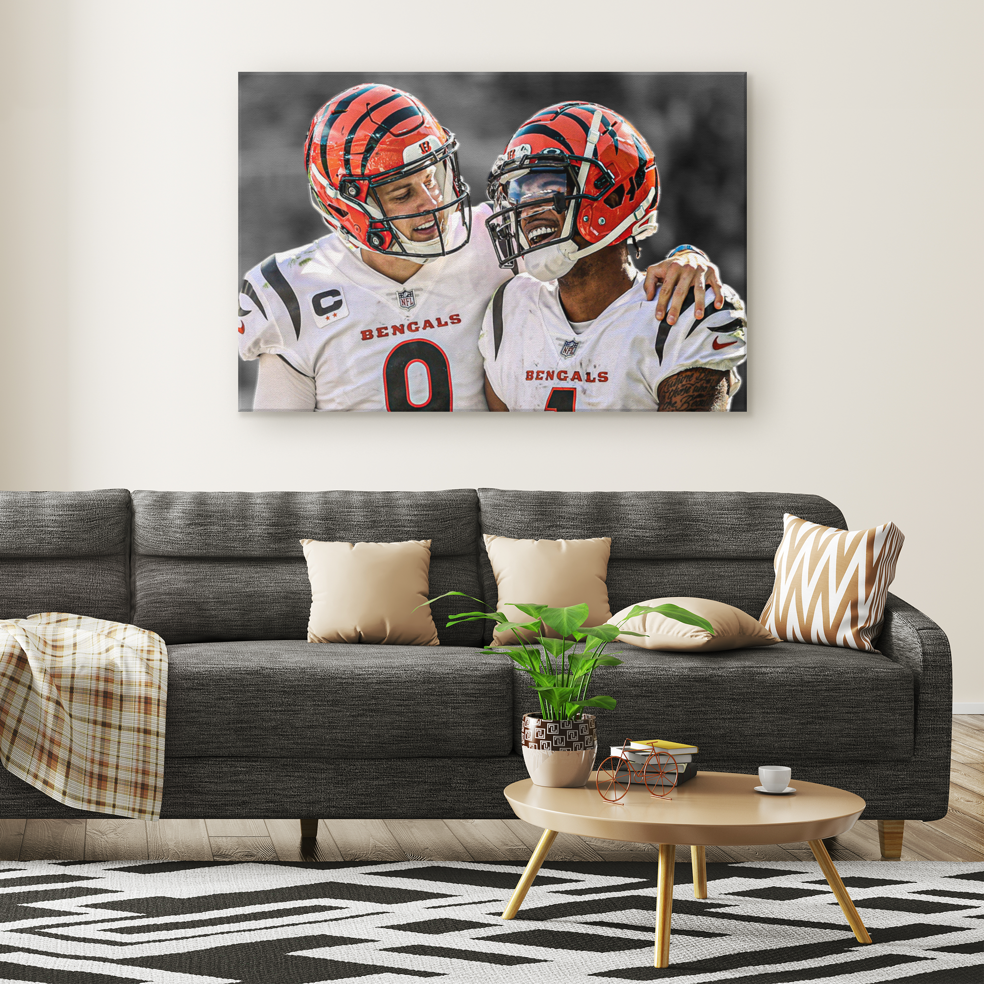 Cincinnati Bengals B WHO DEY 13ct Canvas 